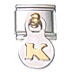 Dangle letter - K - 9mm classic Italian charm